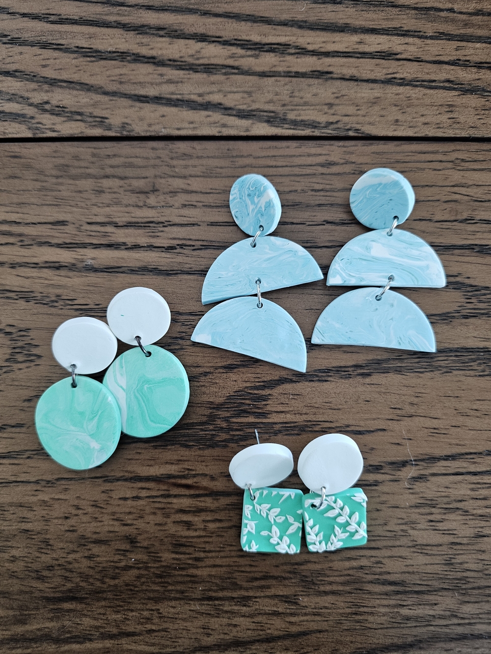 Set Of Blue And Green Earrings